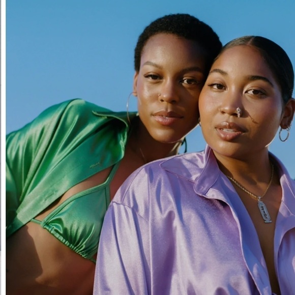 𝅺laina Rauma SET Small LIGHT PURPLE LAVENDER satin Club Bed Top Drawstring pants - Picture 12 of 16